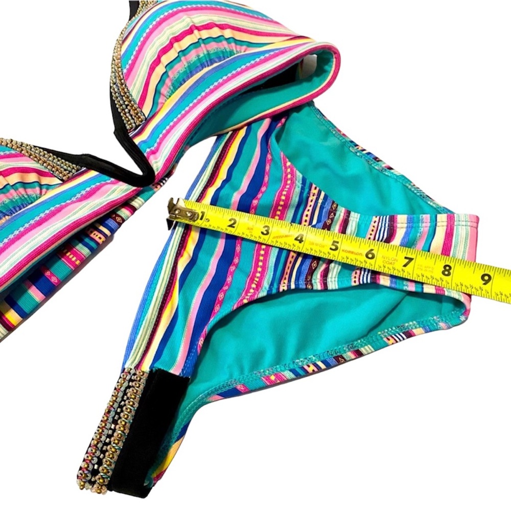 ⭐️HP⭐️ NEW TIME AND TRU BEADED SWIM BIKINI XL 16-18 TOP MED 8-10 BOTTOMS 2pc SET - Picture 10 of 12